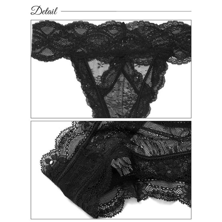 フロントホール総レースTバックショーツ単品 | Dazzy | 詳細画像9 