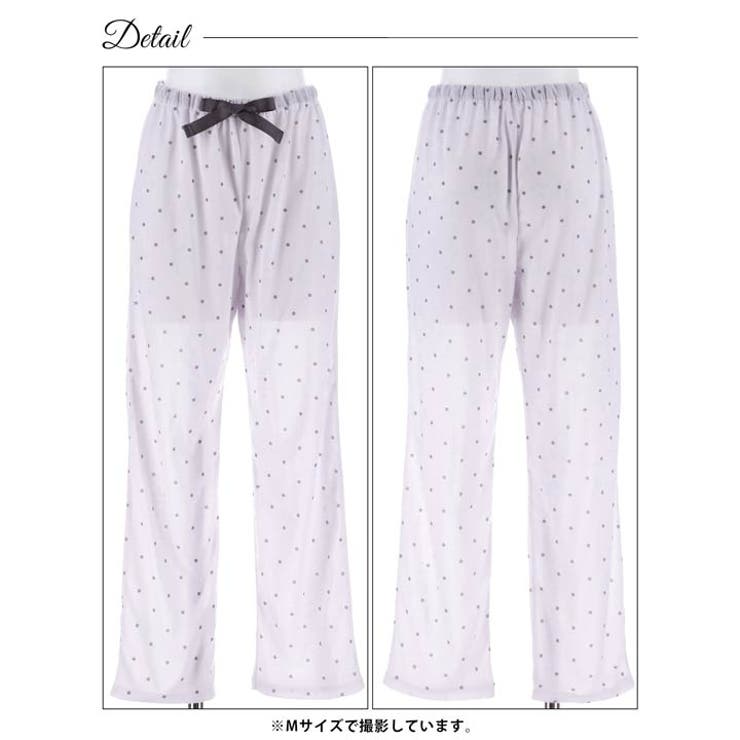 キャットモチーフ長袖トップス&ドットロングパンツルームウェア | Dazzy | 詳細画像9 