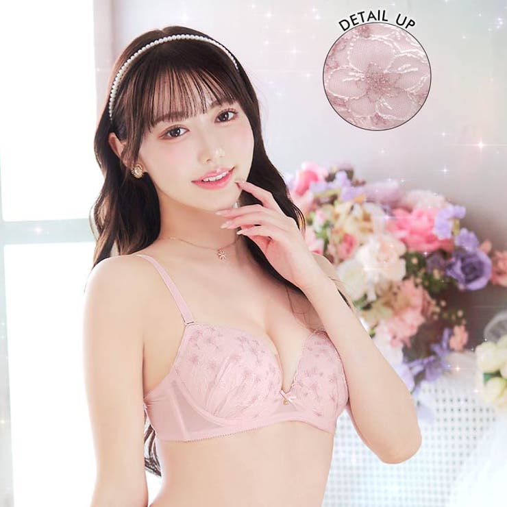 スウィートピュアフラワーブラジャー&フルバックショーツ | Dazzy | 詳細画像3 