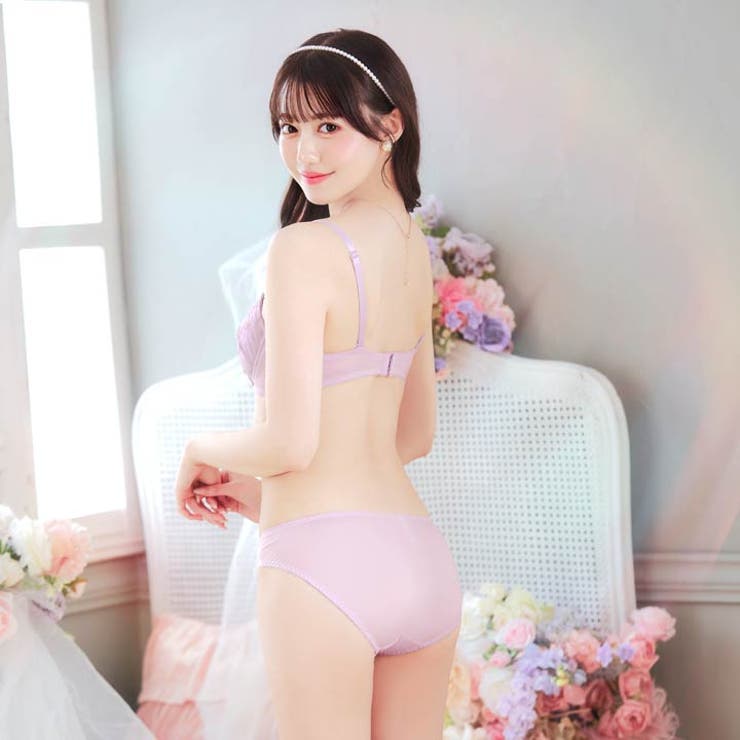 スウィートピュアフラワーブラジャー&フルバックショーツ | Dazzy | 詳細画像6 