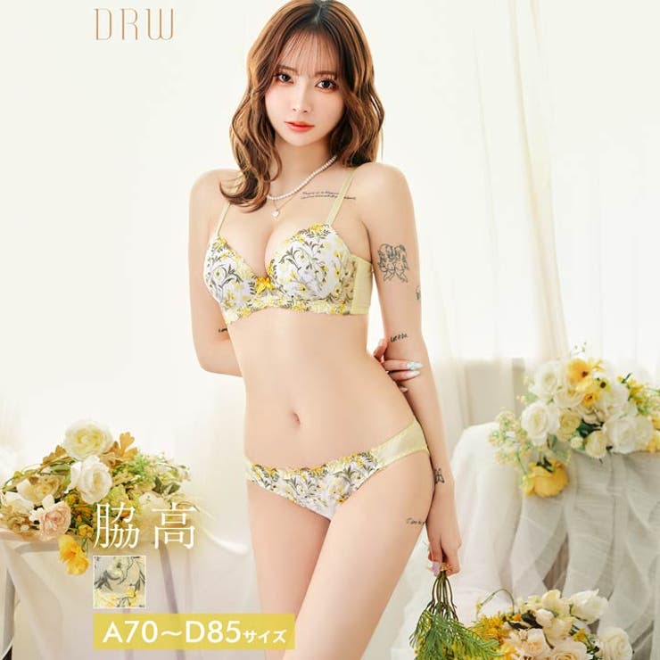 フレッシュガーデンフラワーブラジャー&フルバックショーツ | Dazzy | 詳細画像1 