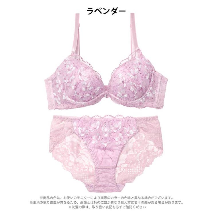 フェアリーフルールレース脇高ブラジャー&バック透けフルバックショーツ | Dazzy | 詳細画像9 