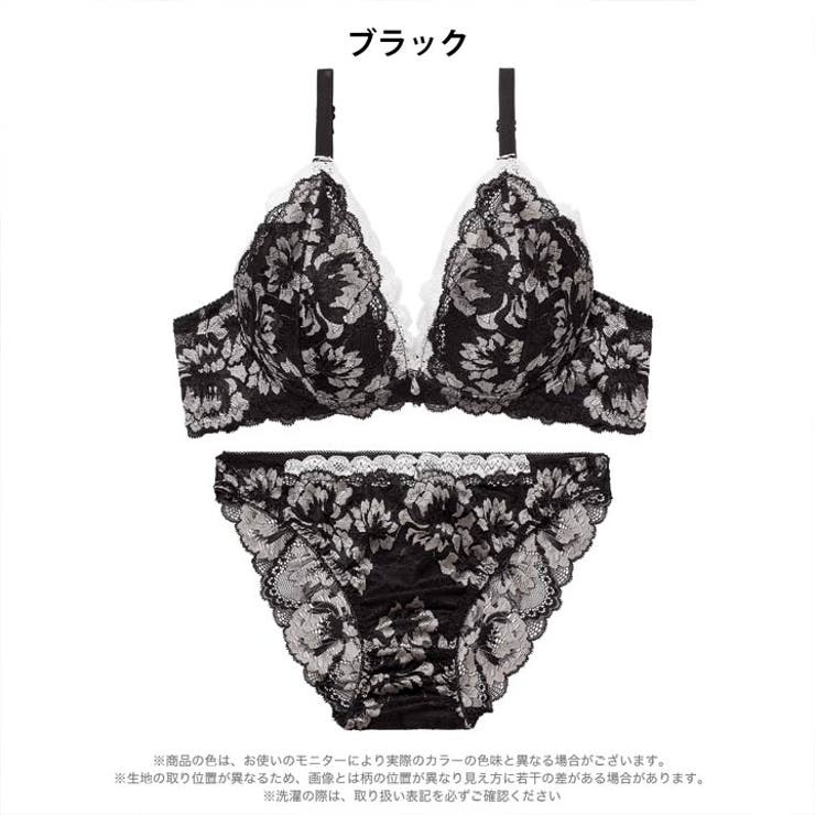 グラマラスフラワーレース脇高ブラジャー&バック透けフルバックショーツ  | Dazzy | 詳細画像8 