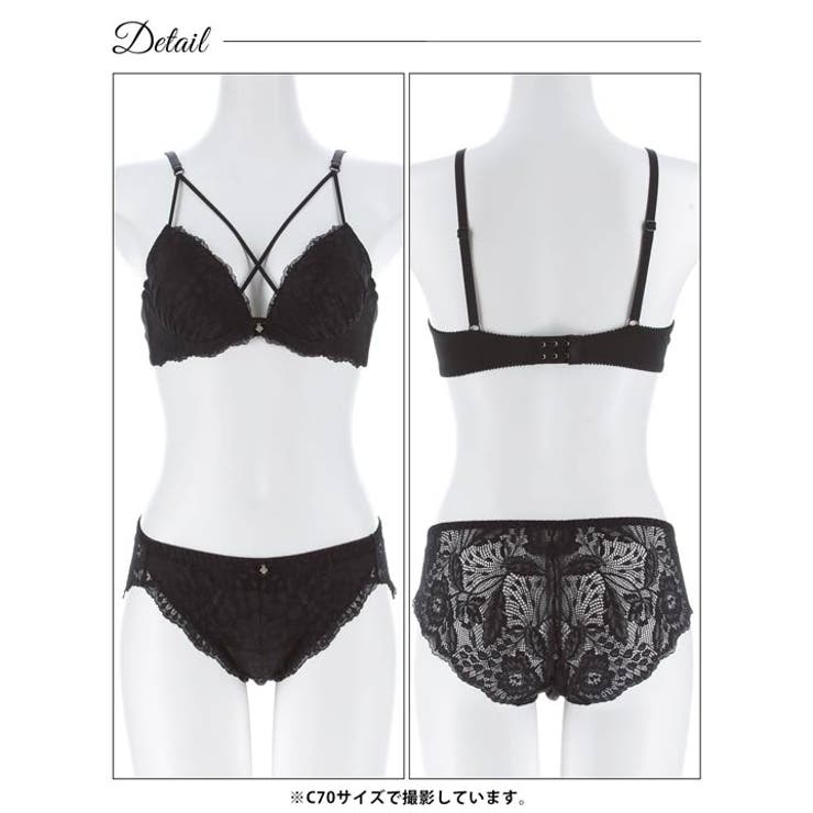[EFサイズ]クラッシーフローラルレースブラジャー&バック透けフルバックショーツ… | Dazzy | 詳細画像10 