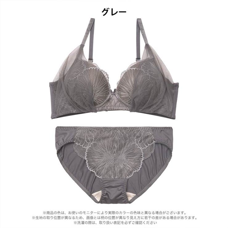 [ノンワイヤー]カームフラワーレースブラジャー&フルバックショーツ | Dazzy | 詳細画像7 