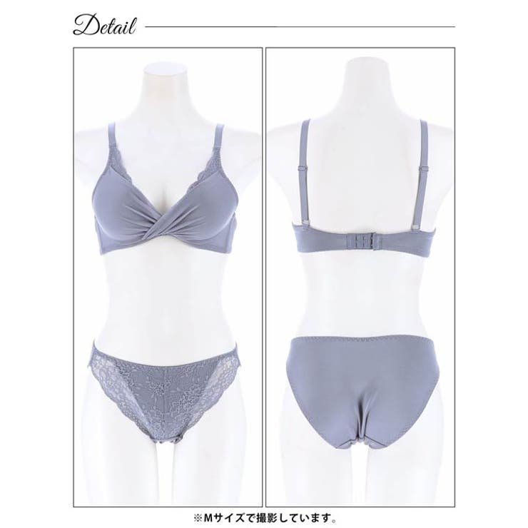 [ノンワイヤー]レーシィカシュクールシフォンブラジャー&フルバックショーツ | Dazzy | 詳細画像10 
