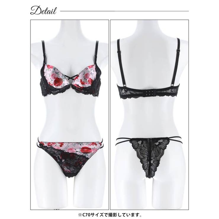 ビビッドブルームレーシィブラジャー&バック透けTバックショーツ | Dazzy | 詳細画像12 