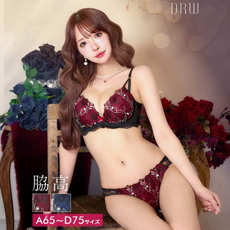 【三上悠亜着用】ミステリアスローズ脇高ブラジャー&バック透けフルバックショーツ | Dazzy | 詳細画像1 