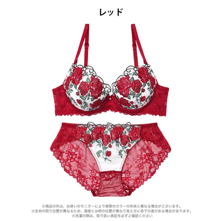 グラマラス ブライトフラワーブラジャー&バック透けフルバックショーツ | Dazzy | 詳細画像9 