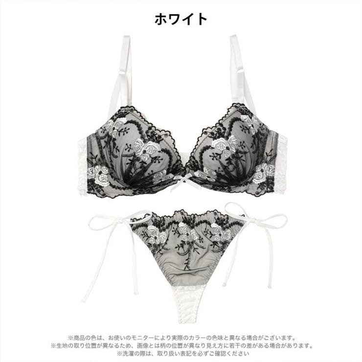 ミスティシアーロゼ脇高ブラジャー&サイド紐バック透けTバックショーツ | Dazzy | 詳細画像9 