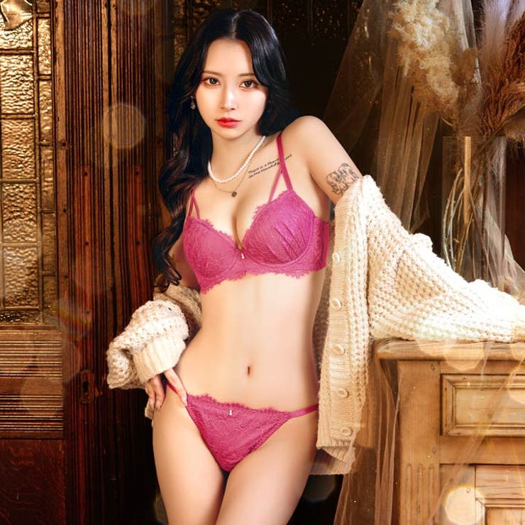 [3点セット]ディープアイラッシュレース脇高ブラジャー&フルバック&Tバックショ… | Dazzy | 詳細画像8 