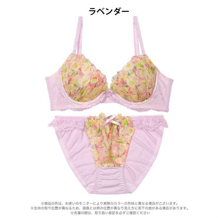 スウィートフラワーガーデン脇高ブラジャー&フルバックショーツ | Dazzy | 詳細画像9 