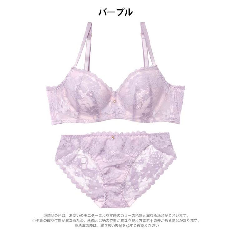 [GHIサイズ]ニュアンスフラワーレース脇高ブラジャー&バック透けフルバックショ… | Dazzy | 詳細画像10 