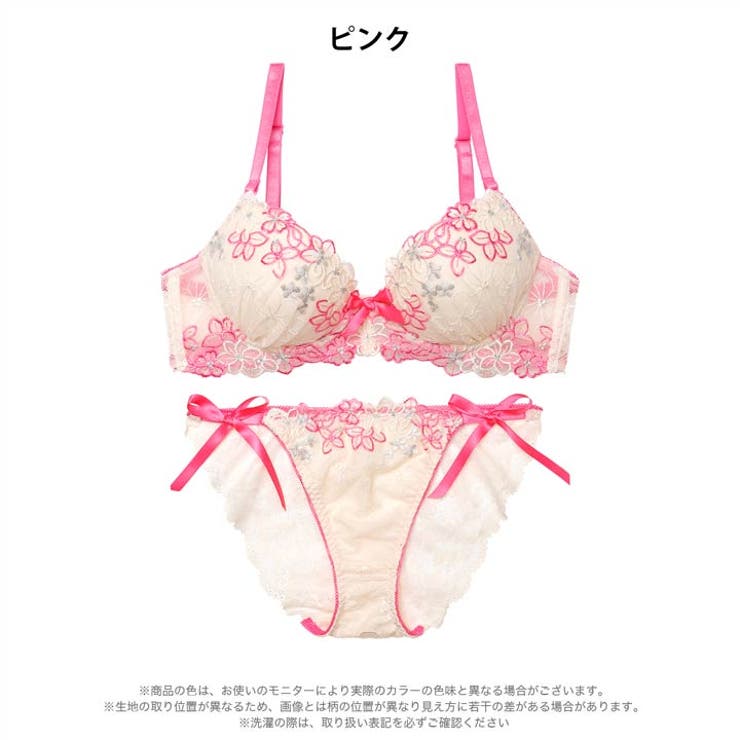 プリティビビットフルールブラジャー&サイド紐バック透けフルバックショーツ | Dazzy | 詳細画像9 