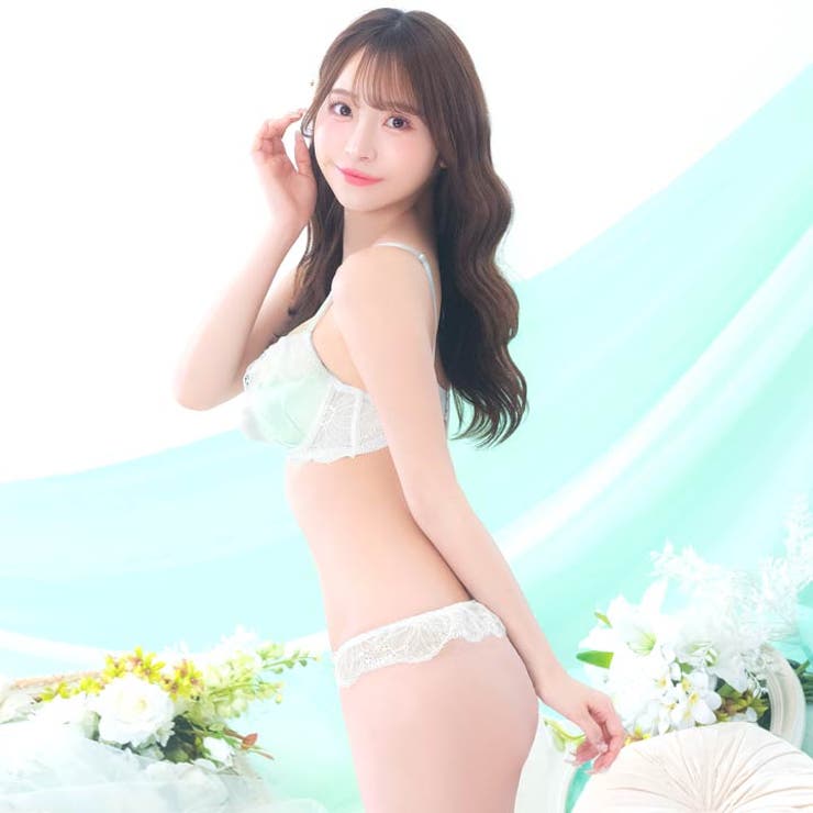 [かとゆり着用]ミルキーサテンレースブラジャー&バック透けTバックショーツ | Dazzy | 詳細画像5 