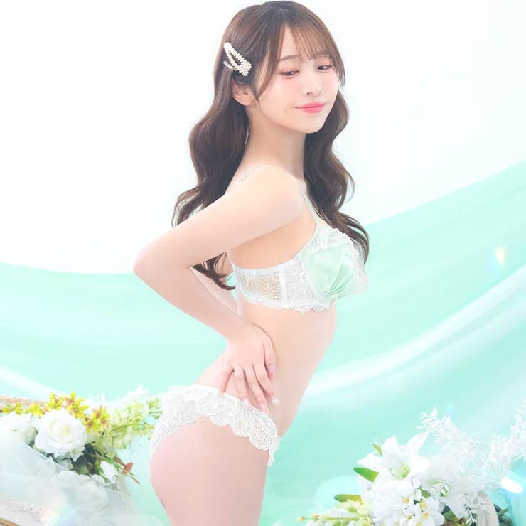 [かとゆり着用][EFサイズ]ミルキーサテンレースブラジャー&バック透けフルバッ… | Dazzy | 詳細画像6 