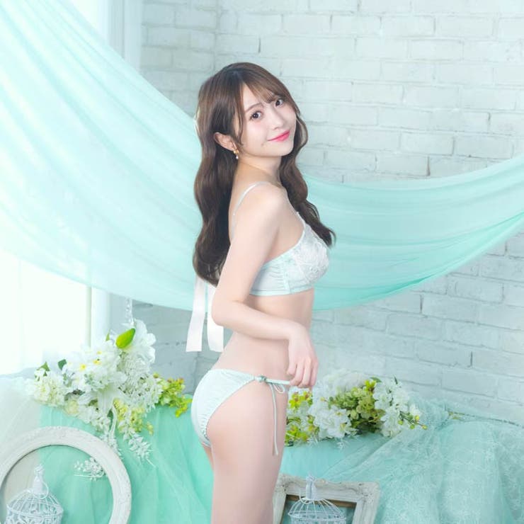 [かとゆり着用]エフェメラルバタフライロゼブラジャー&サイド紐フルバックショーツ | Dazzy | 詳細画像6 