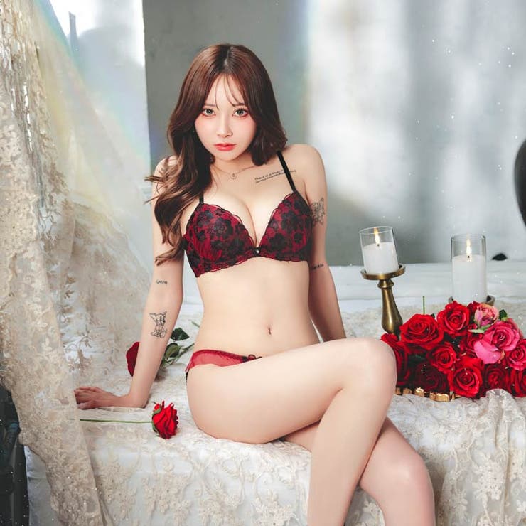 リッチディープローズブラジャー&フルバックショーツ | Dazzy | 詳細画像4 