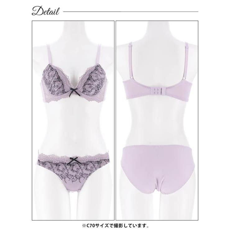 ノワールレーシィフルール脇高ブラジャー&フルバックショーツ | Dazzy | 詳細画像10 