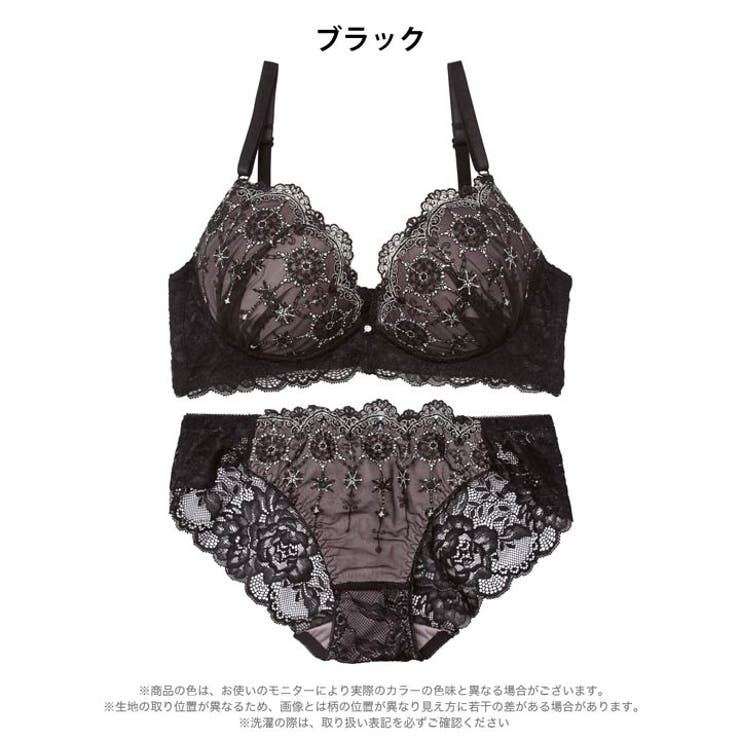 シャイニークリスタル脇高ブラジャー&バック透けフルバックショーツ | Dazzy | 詳細画像9 