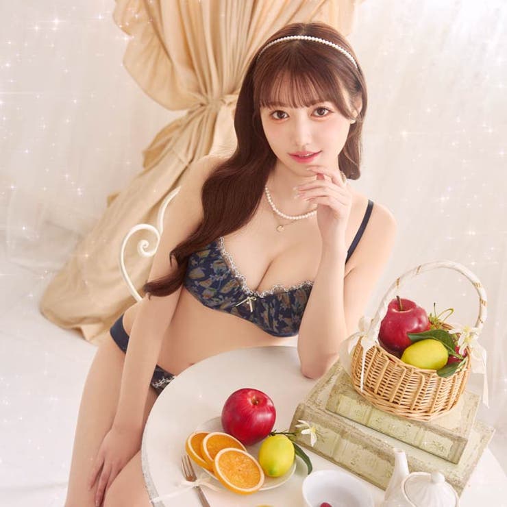 シトラスフルールシフォンブラジャー&フルバックショーツ | Dazzy | 詳細画像7 