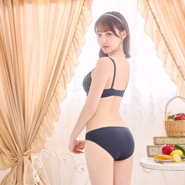【EFサイズ】シトラスフルールシフォンブラジャー&フルバックショーツ | Dazzy | 詳細画像6 