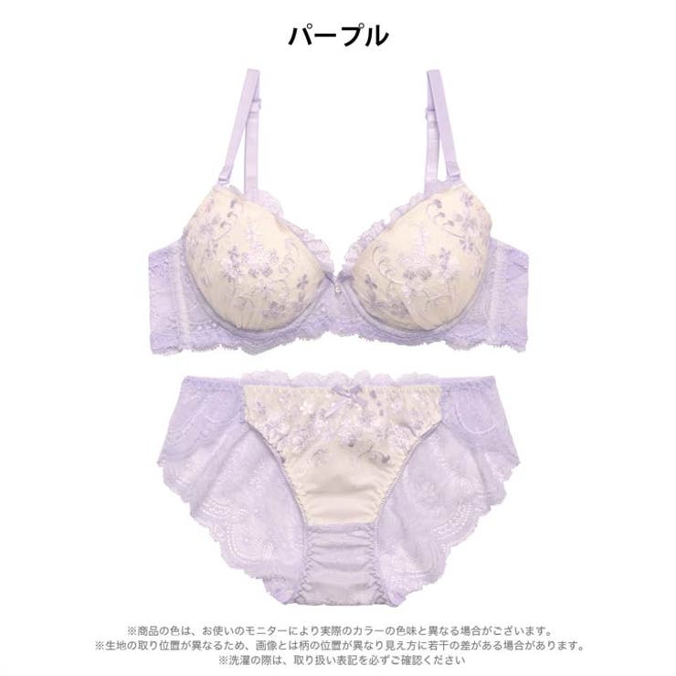 スウィートフローラルメロウブラジャー＆バック透けフルバックショーツ | Dazzy | 詳細画像10 