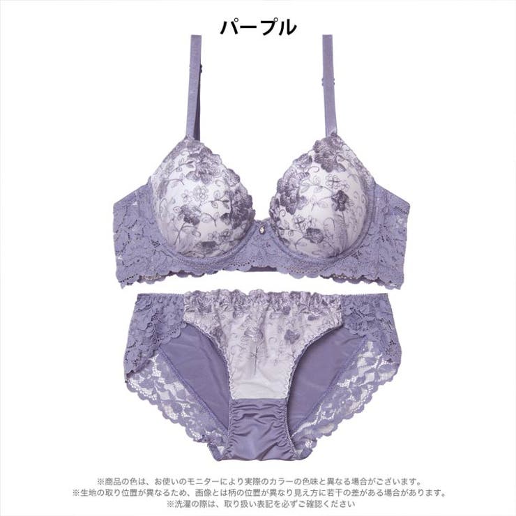 【EFサイズ】エレガンスフラワーブーケ脇高ブラジャー&フルバックショーツ | Dazzy | 詳細画像9 