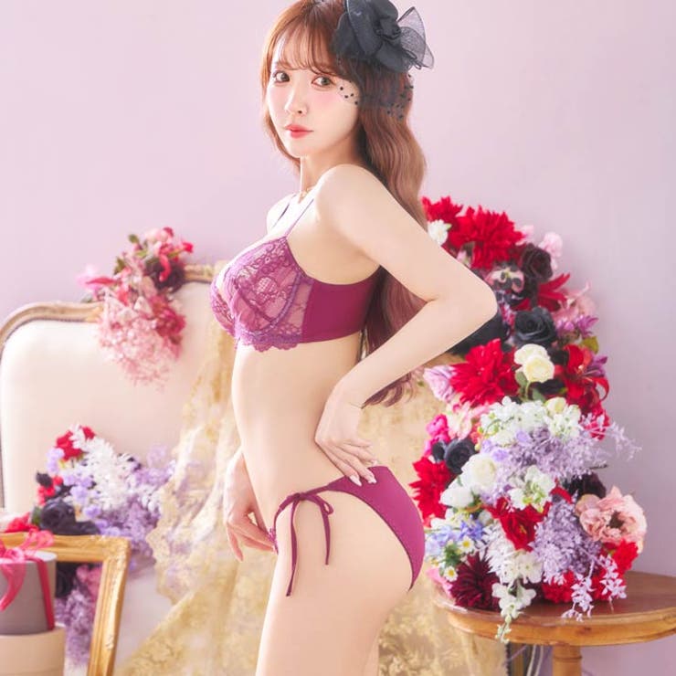 【三上悠亜着用】ディープフルールレース脇高ブラジャー&サイド紐フルバックショーツ | Dazzy | 詳細画像9 