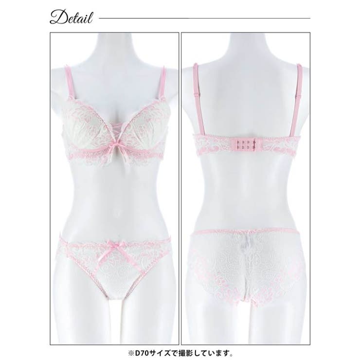 【かとゆり着用】パステルフラワーレースアップブラジャー&バック透けフルバックショ… | Dazzy | 詳細画像14 