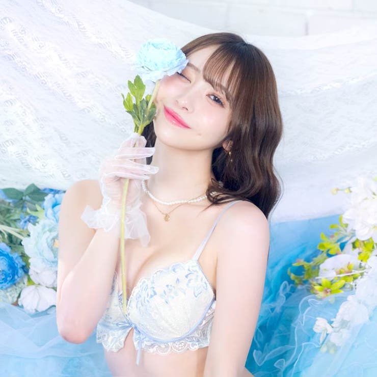【かとゆり着用】パステルフラワーレースアップブラジャー&バック透けフルバックショ… | Dazzy | 詳細画像3 