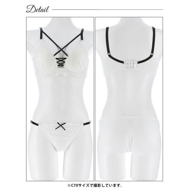 センシュアルレースアップ脇高ブラジャー&フルバックショーツ | Dazzy | 詳細画像13 