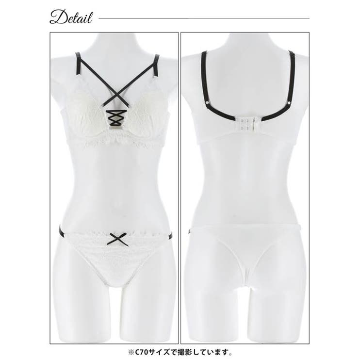 センシュアルレースアップ脇高ブラジャー&Tバックショーツ | Dazzy | 詳細画像13 