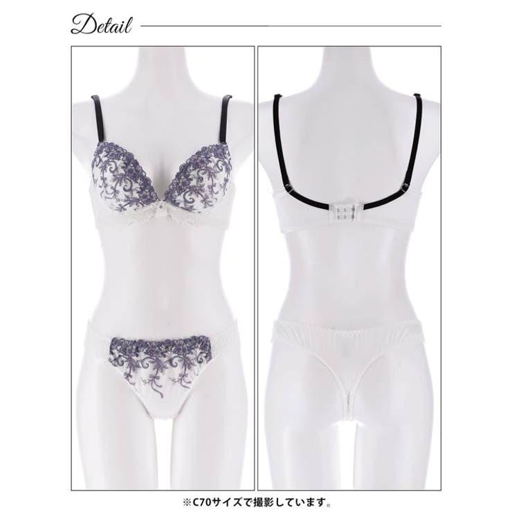 エレガントリボンブルーム脇高ブラジャー&Tバックショーツ | Dazzy | 詳細画像13 