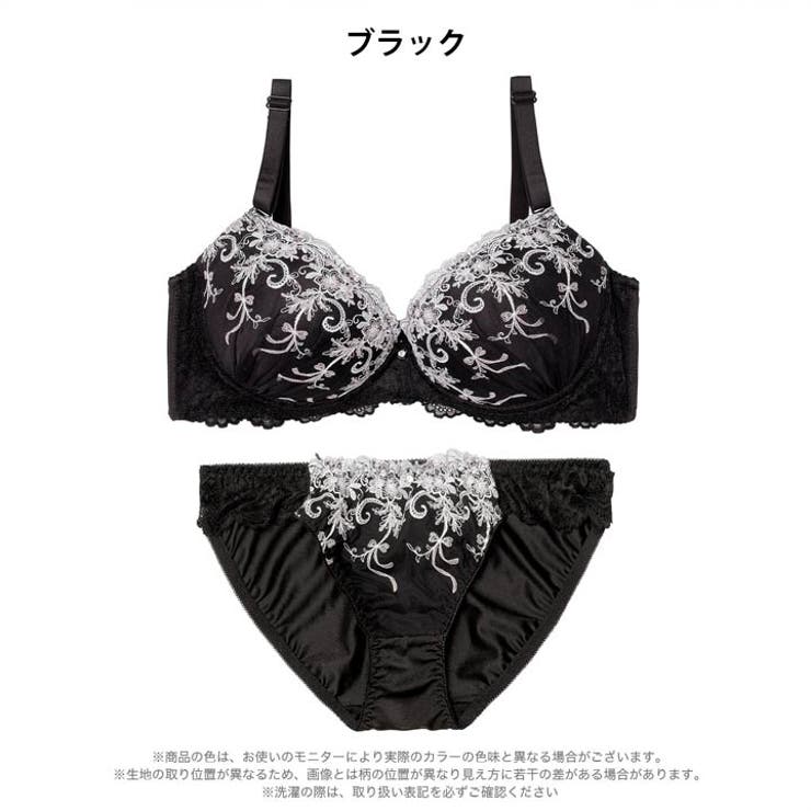 【EFサイズ】エレガントリボンブルーム脇高ブラジャー&フルバックショーツ | Dazzy | 詳細画像10 