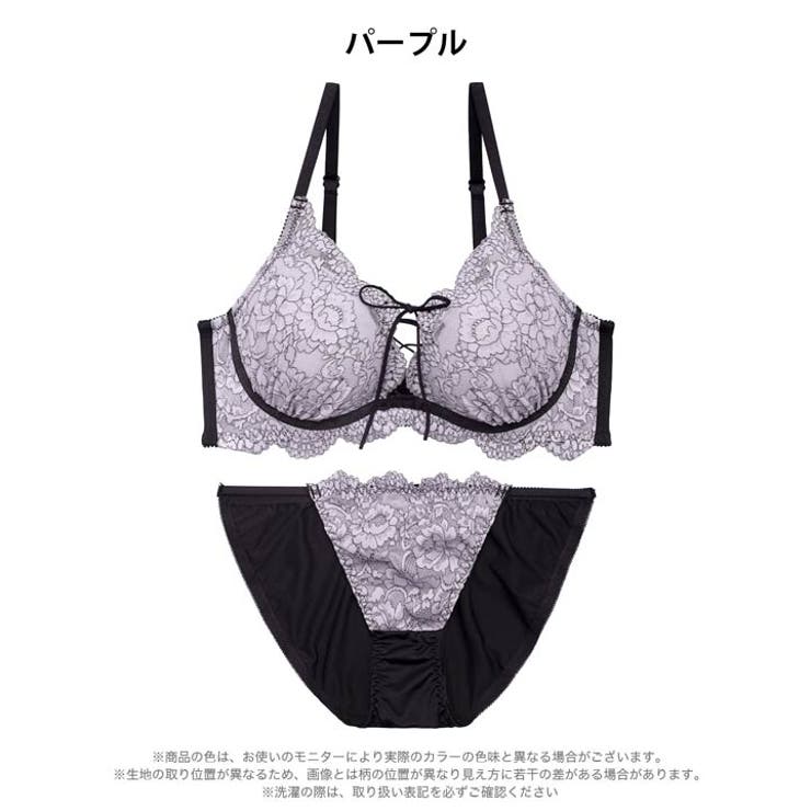 【かとゆり着用】グレイスフラワーレースアップブラジャー&フルバックショーツ | Dazzy | 詳細画像10 