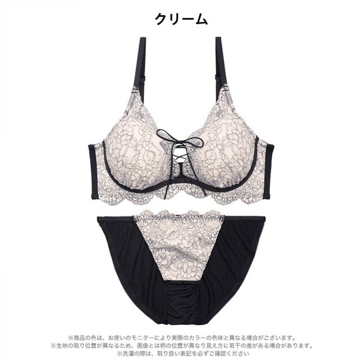 【かとゆり着用】グレイスフラワーレースアップブラジャー&フルバックショーツ | Dazzy | 詳細画像9 
