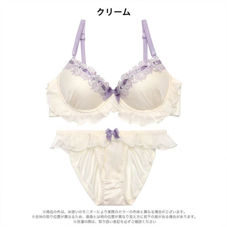 フローラルリボンフリルブラジャー&フルバックショーツ | Dazzy | 詳細画像8 