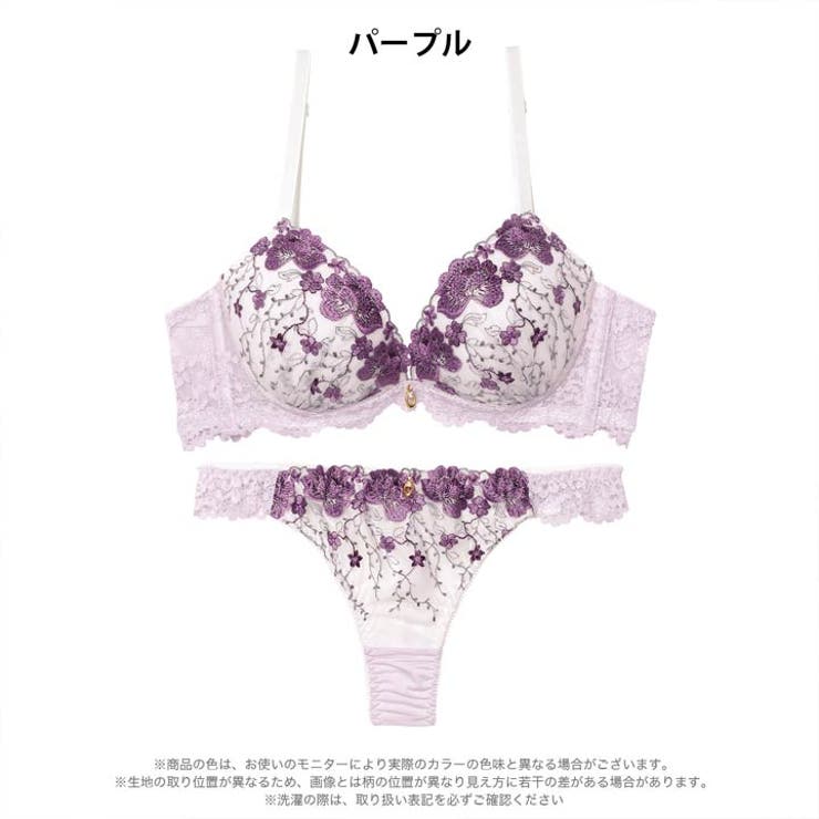 ブルーミングフラワーガーデン脇高ブラジャー&Tバックショーツ | Dazzy | 詳細画像9 