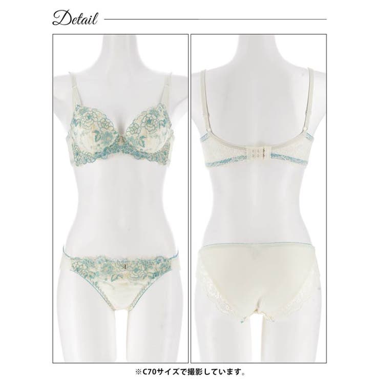 トゥウィンクルフルールローズ脇高ブラジャー&フルバックショーツ | Dazzy | 詳細画像11 