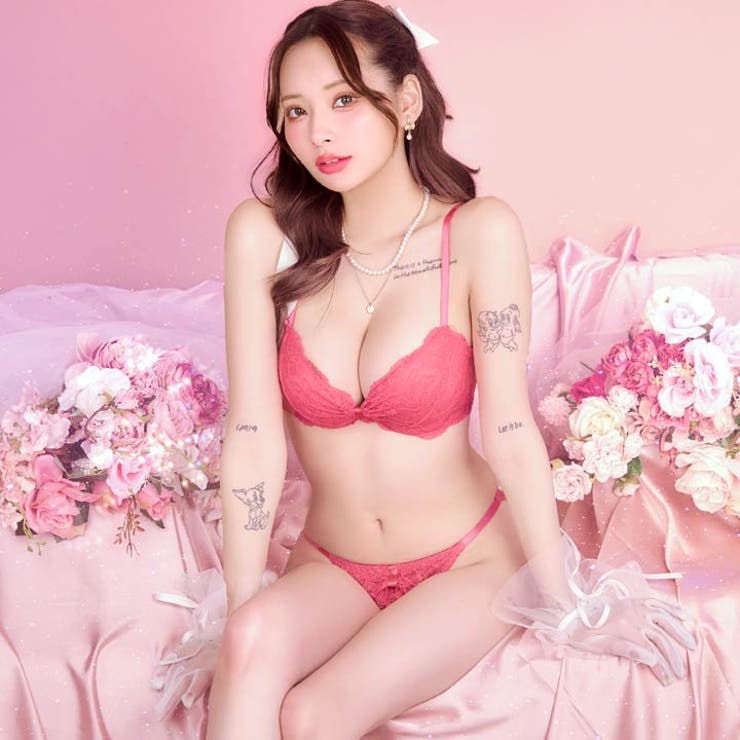【3点セット】ロマンティックリボンレース脇高ブラジャー&バック透けフルバック&T… | Dazzy | 詳細画像4 