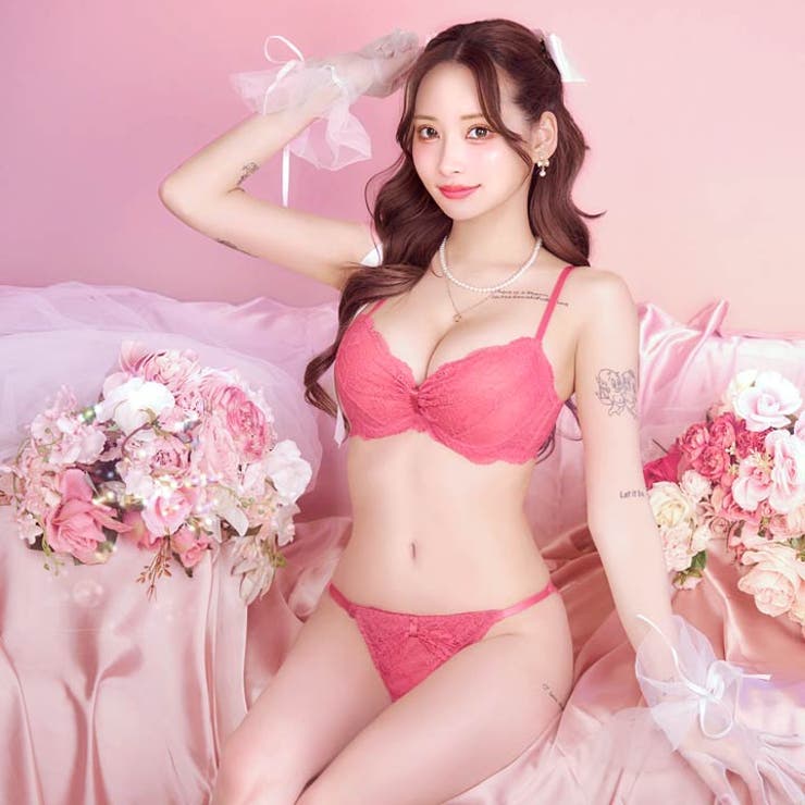 【3点セット】ロマンティックリボンレース脇高ブラジャー&バック透けフルバック&T… | Dazzy | 詳細画像9 