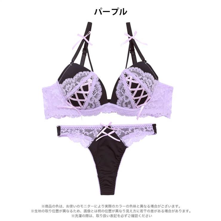メルティリボンレースアップブラジャー&Tバックショーツ | Dazzy | 詳細画像9 