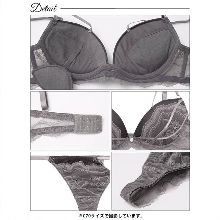 メロウシアーコードブラジャー&バック透けTバックショーツ | Dazzy | 詳細画像16 