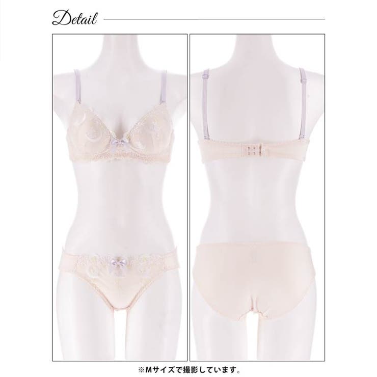 【ノンワイヤー】エフェメールルナミネットブラジャー&フルバックショーツ | Dazzy | 詳細画像10 