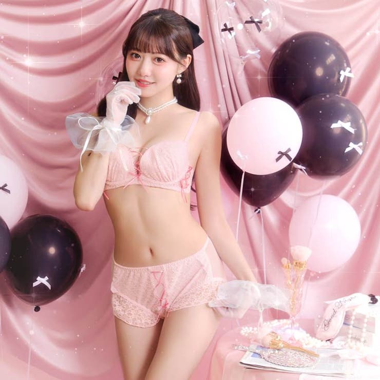 キューティレースアップブラジャー&フルバックショーツ | Dazzy | 詳細画像3 