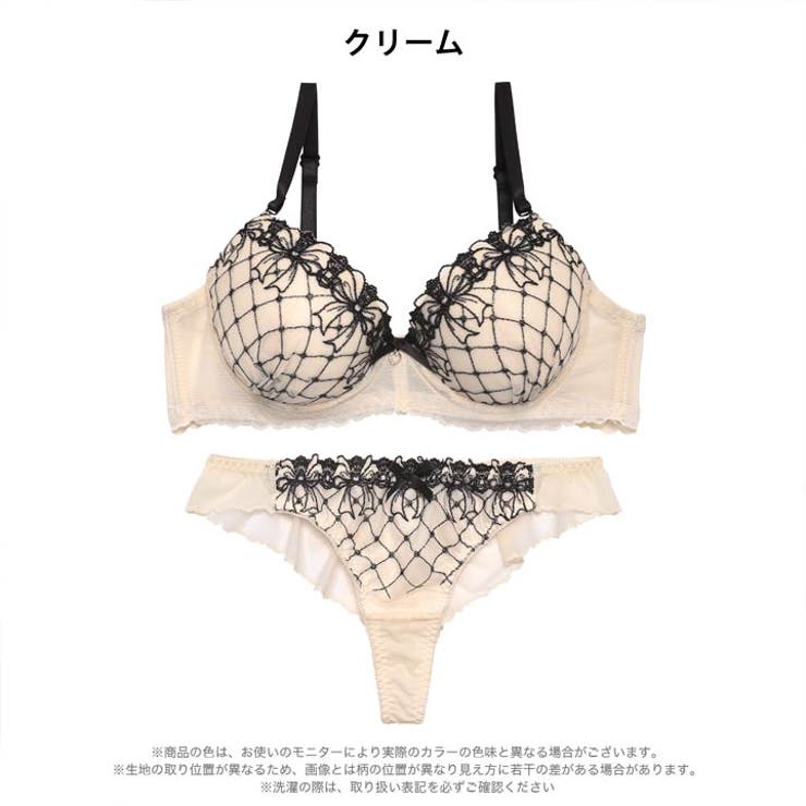 クラシックリボンレースブラジャー&バック透けTバックショーツ | Dazzy | 詳細画像11 