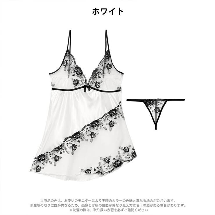 モノトーンシックフラワーベビードール | Dazzy | 詳細画像6 