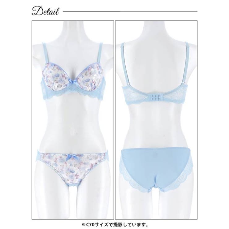 フェアリーフラワーガーデン脇高ブラジャー&フルバックショーツ | Dazzy | 詳細画像12 