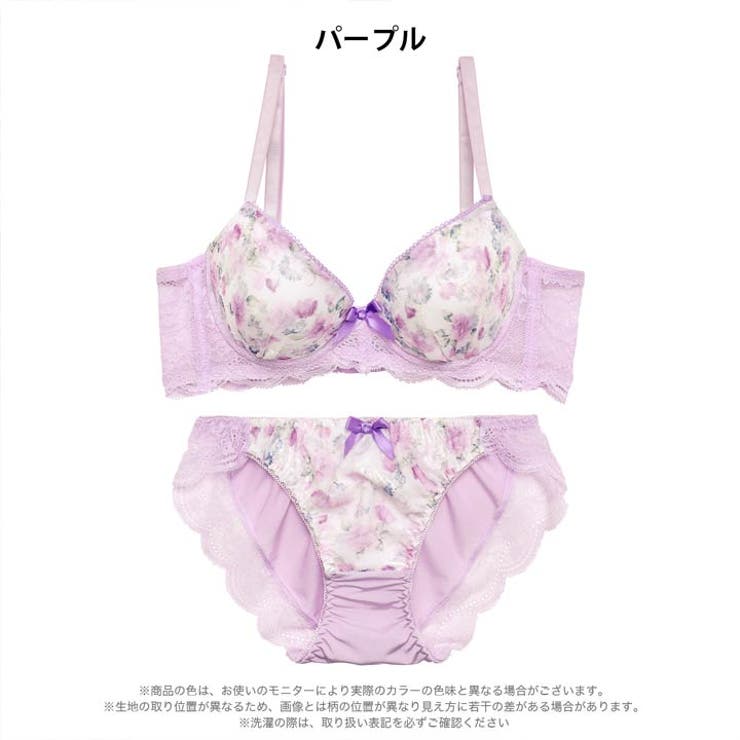 フェアリーフラワーガーデン脇高ブラジャー&フルバックショーツ | Dazzy | 詳細画像7 